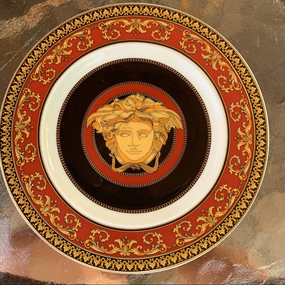 Versace Red and Gold Medusa Wall Plate